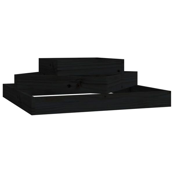 vidaXL Jardinera de madera maciza de pino negro 83x83x27 cm