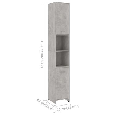 vidaXL Juego muebles de baño 4 piezas madera ingeniería gris hormigón