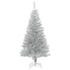 vidaXL Árbol de Navidad artificial con soporte PET plateado 150 cm