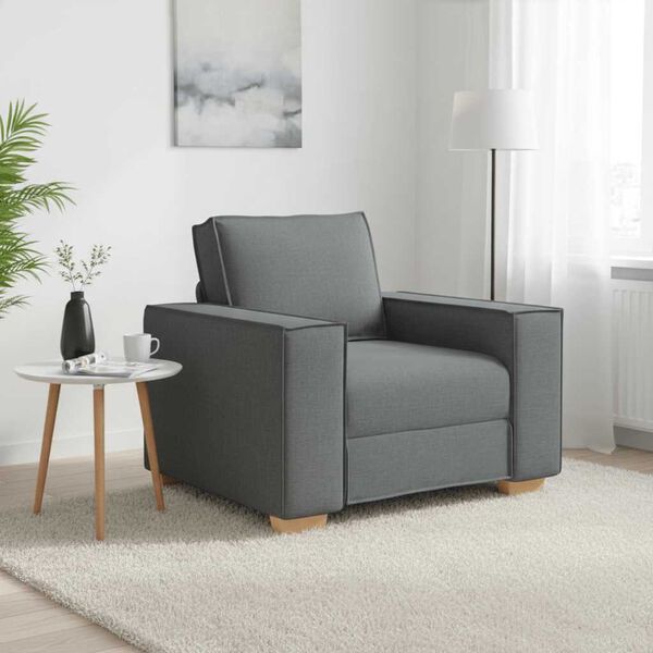 vidaXL Sill&oacute;n sof&aacute; de tela gris oscuro de 100x78x84 cm