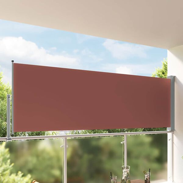 vidaXL Toldo lateral retr&aacute;ctil de jard&iacute;n marr&oacute;n 120x300 cm
