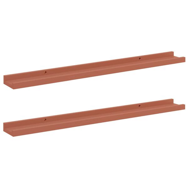 vidaXL Estante de pared 2 pcs Rojo 80 x 9 x 3 cm Madera de ingenier&iacute;a