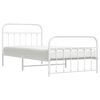 vidaXL Estructura cama sin colchón con estribo metal blanco 107x203 cm