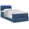 vidaXL Estructura de cama otomana con colch&oacute;n tela azul 90x190 cm