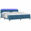 vidaXL Cama Box Spring LED con LED Azul Oscuro 200 x 200 cm Terciopelo