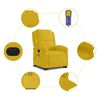 vidaXL Sill&oacute;n reclinable masaje el&eacute;ctrico elevable terciopelo amarillo