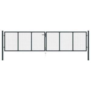 vidaXL Puerta de jard&iacute;n de malla acero galvanizado 400 x 75 cm gris