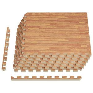 vidaXL Tapete para piscina 6 uds. Madera 2,16 m&sup2; Espuma EVA