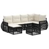 vidaXL Conjunto de sof&aacute;s de jard&iacute;n 7 uds. Negro y Blanco Crema