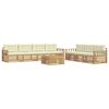 vidaXL Conjunto de sof&aacute;s de exterior 8 uds. Blanco y Crema Poli&eacute;ster