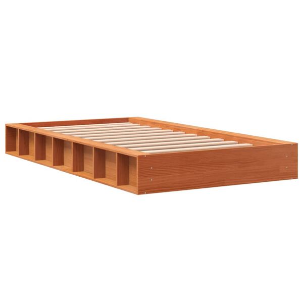 vidaXL Estructura de cama sin colch&oacute;n madera de pino marr&oacute;n 90x200 cm