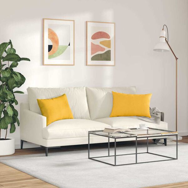 vidaXL Cojines de sofá 2 pcs Amarillo Claro 60 x 40 cm Tela de pana