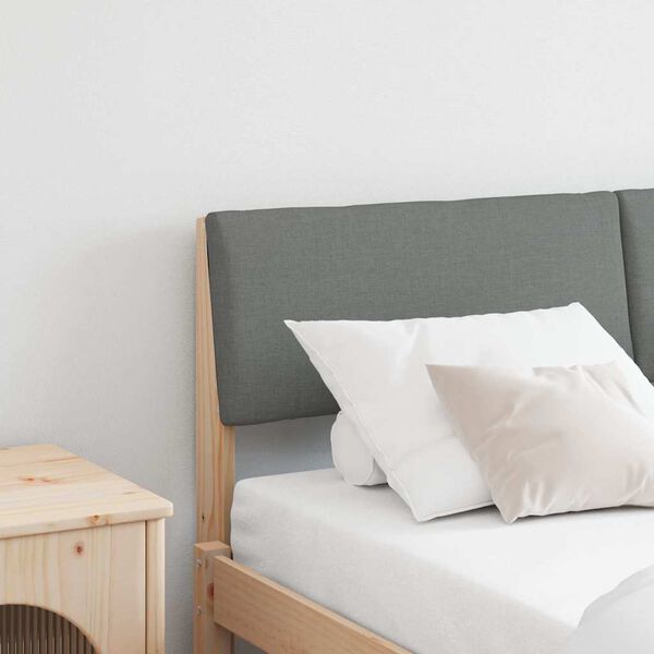 vidaXL Cabecero tapizado Gris oscuro 160 cm Madera de pino macizo