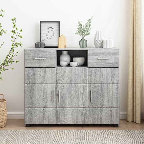 vidaXL Armario de Madera con caj&oacute;n Gris Sonoma 88,5 x 30,5 x 73 cm