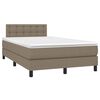 vidaXL Cama box spring con colch&oacute;n tela gris taupe 120x200 cm