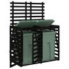 vidaXL Cobertizo doble para cubos de basura madera maciza pino negro
