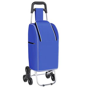 vidaXL Carro de compras Azul 39.5 x 33 x 93 cm Tela Oxford