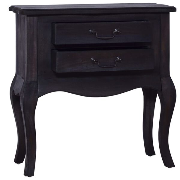 vidaXL Mesa auxiliar madera maciza de caoba negro 60x30x60 cm