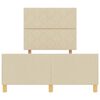vidaXL Estructura de cama con cabecera Crema 120 x 190 cm tela
