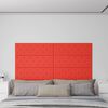 vidaXL Paneles de pared 12 uds cuero sint&eacute;tico rojo 90x30 cm 3,24 m&sup2;