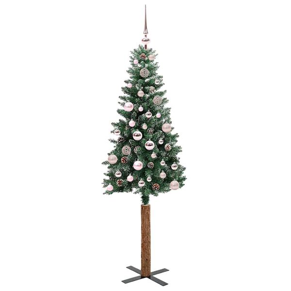 vidaXL Árbol de Navidad Delgado con 150 LED con soporte Verde 150 cm