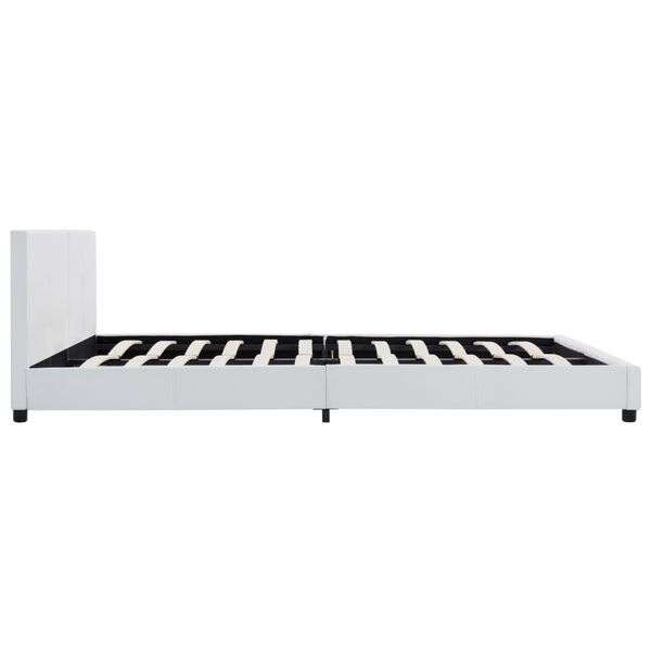 vidaXL Estructura de cama de cuero sint&eacute;tico blanco 180x200 cm