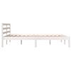vidaXL Estructura de cama sin colch&oacute;n madera pino blanco 140x190 cm