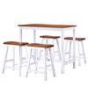 vidaXL Juego de mesa alta y taburete de cocina 5 pzas madera maciza