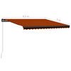 vidaXL Toldo manual retr&aacute;ctil naranja y marr&oacute;n 450x300 cm