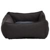vidaXL Cama de perro felpa apariencia de lino gris oscuro y blanca