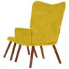 vidaXL Sillón relajante con taburete de terciopelo amarillo
