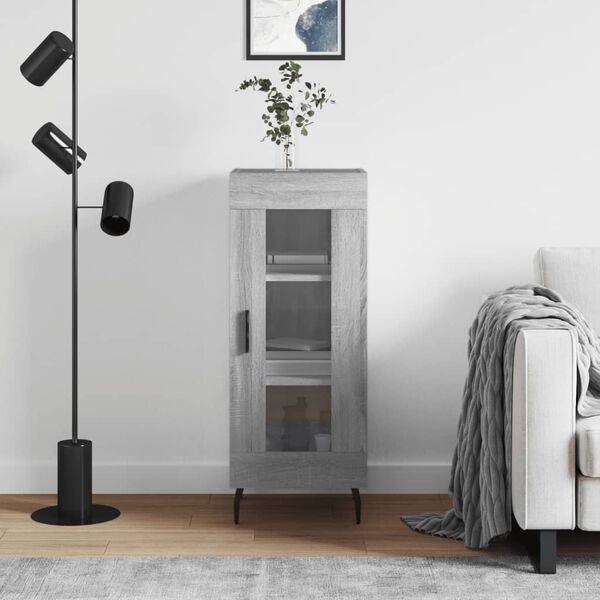 vidaXL Aparador madera de ingeniería gris Sonoma 34,5x34x90 cm