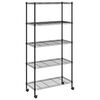 vidaXL Estante almacenaje 5 niveles y ruedas 75x35x155 cm negro 250 kg