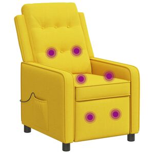 vidaXL Sill&oacute;n de masaje reclinable Amarillo Claro 65 x 93 x 102 cm