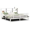 vidaXL Cama con estanter&iacute;a sin colch&oacute;n madera maciza blanca 180x200 cm