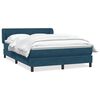 vidaXL Cama box spring con colch&oacute;n terciopelo azul oscuro 160x210 cm