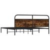 vidaXL Estructura de cama sin colch&oacute;n metal roble ahumado 183x213 cm