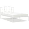 vidaXL Estructura cama sin colch&oacute;n con cabecero metal blanco 107x203cm