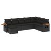 vidaXL Set de sof&aacute;s de jard&iacute;n 8 piezas y cojines rat&aacute;n sint&eacute;tico negro