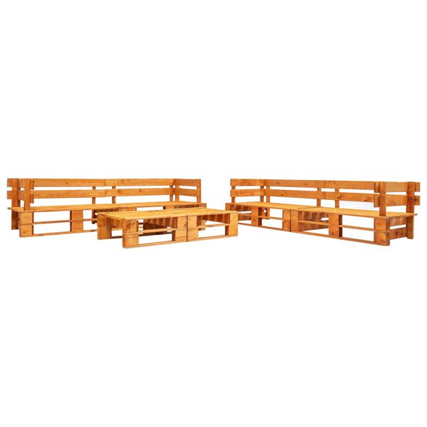 vidaXL Set de muebles de palets de jardín 6 piezas madera marrón miel