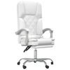 vidaXL Silla de oficina reclinable masaje cuero sint&eacute;tico blanco
