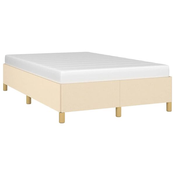 vidaXL Estructura de cama sin colch&oacute;n tela crema 120x190 cm