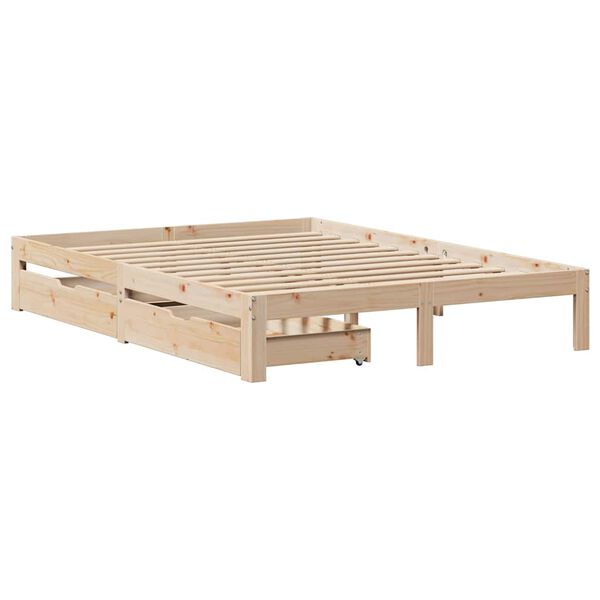 vidaXL Estructura de cama con cajones madera maciza de pino 150x200cm