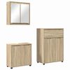 vidaXL Juego de muebles de ba&ntilde;o 3 uds. Roble Sonoma