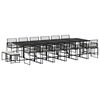 vidaXL Set de muebles jard&iacute;n 17 pzas con cojines rat&aacute;n sint&eacute;tico negro