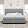 vidaXL Cama tipo Box Spring con colch&oacute;n Gris claro 180 x 200 cm tela