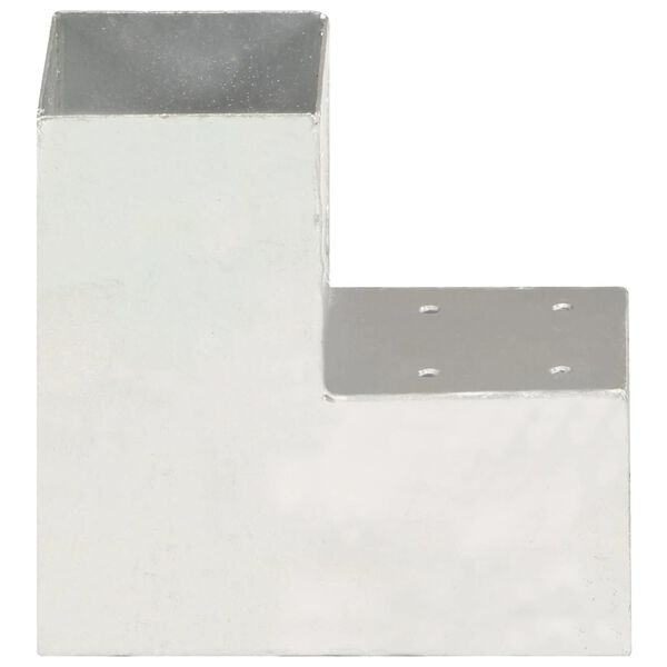 vidaXL Conectores de postes en L 4 uds metal galvanizado 91x91 mm