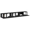 vidaXL Conjunto de mueble de TV 3 pcs Roble Negro 80 x 30 x 30 cm