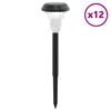 vidaXL Luces solares de camino con picos de tierra 12 uds luz blanca