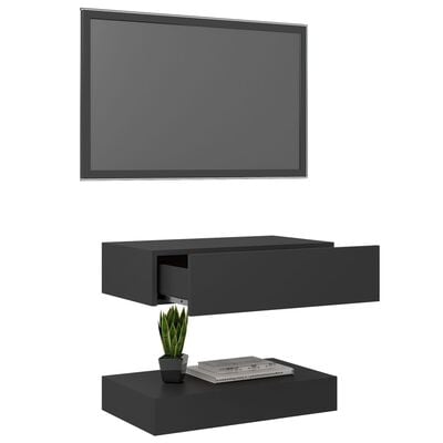 vidaXL Mueble para TV con luces LED gris 60x35 cm